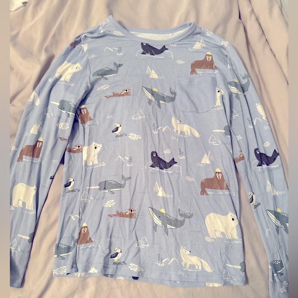 Little Sleepies Arctic Animals Bamboo Long Sleeve Play shirt size 8